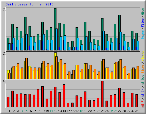 Daily usage for May 2013